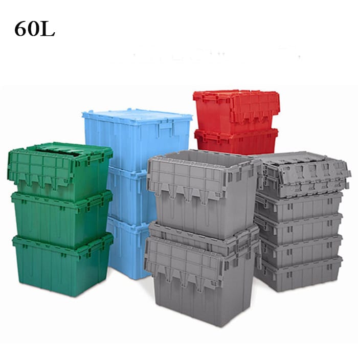 Factory Price Nesting Logistic Moving Plastic Storage Attached Lid