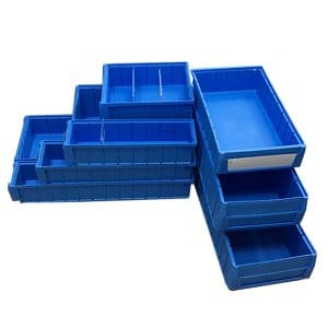plastic shelf bins