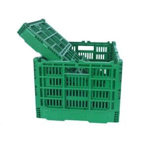 2 Pcs Vegetable Crate Wine Crate Klappbox 600 x 400 x 188 MM Plastic gastlando 