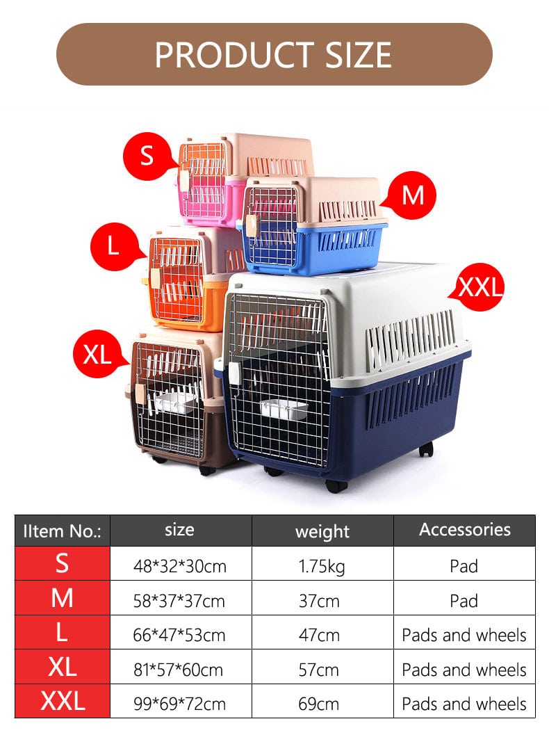 plastic dog crate available size