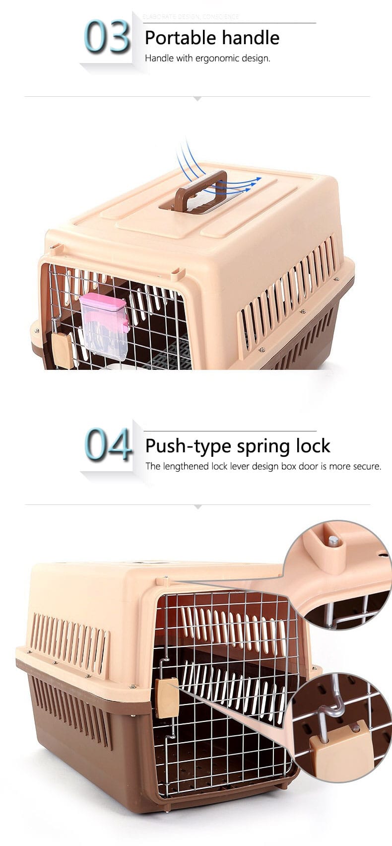 large plastic dog crate