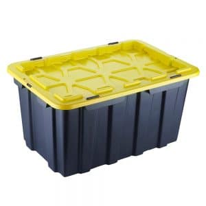 heavy duty plastic storage tote with lid