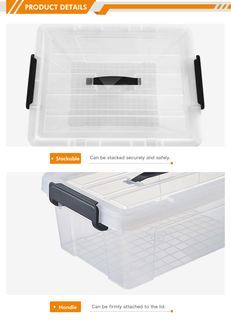 12L clear plastic containers detail