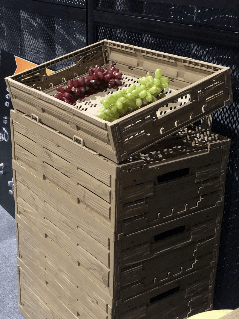 Wood Effect Folding Crate for fruits