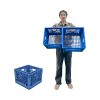 Solid plastic milk crates